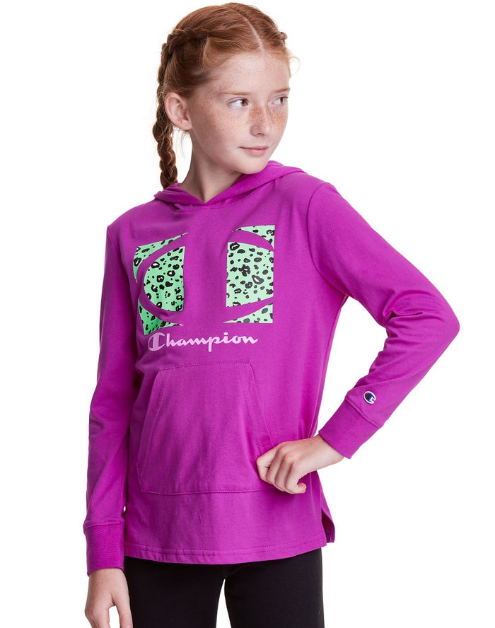 Sudadera Con Capucha Champion Niña - T-Shirt Leopard Knockout Logo ( Moradas ) 1924680-IF